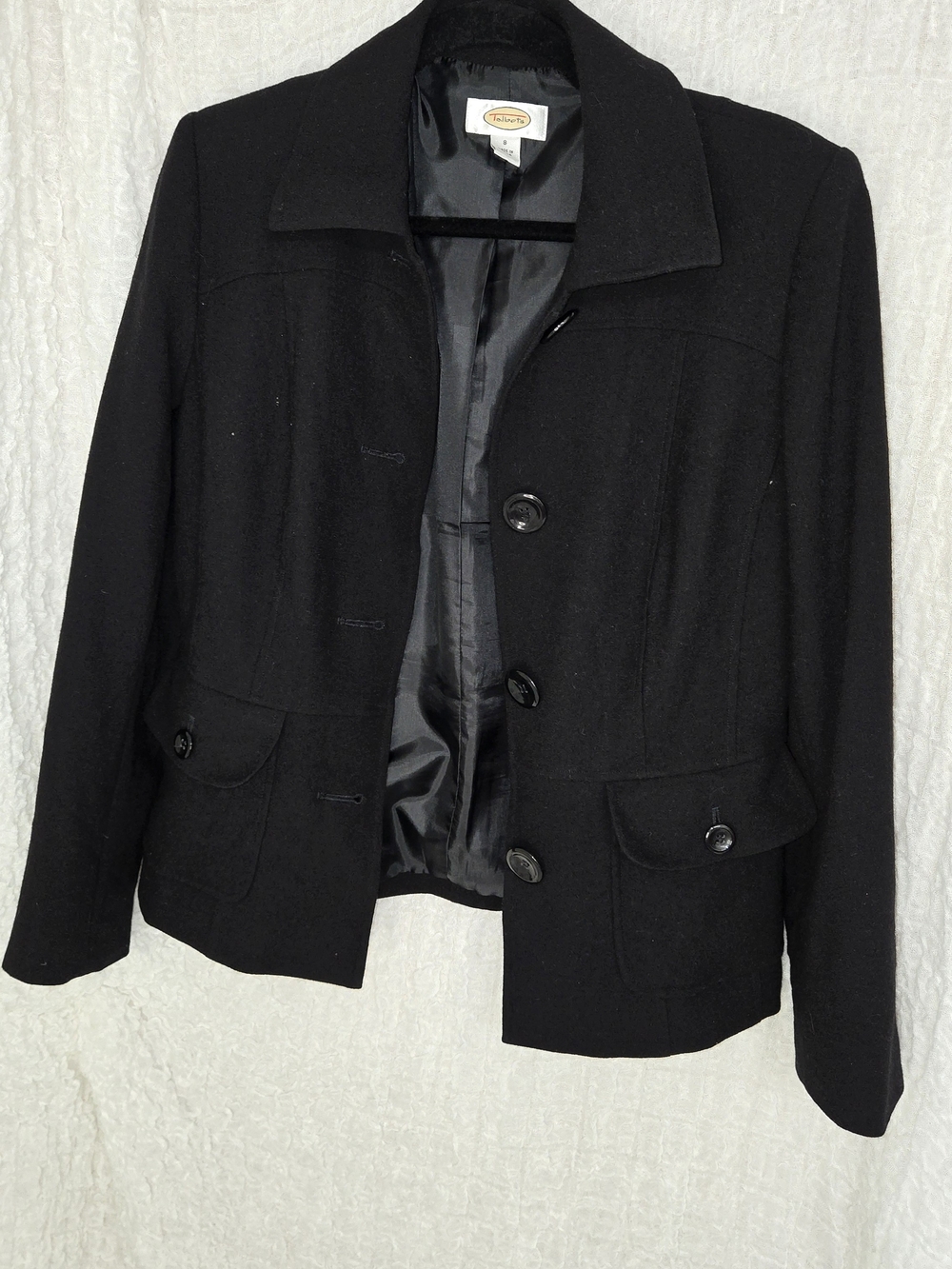 Talbots Black Wool Tailored Blazer‎